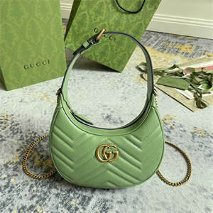 Gu.cci GG Marmont Half Moon Shaped Mini Bag Light Green 699514