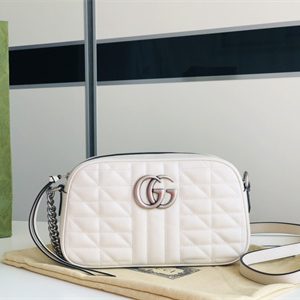 Gu.cci GG Marmont Small Shoulder Bag White 447632