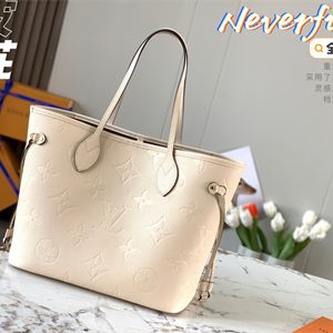 L.V Neverful MM Monogram Empreinte Cream M45684