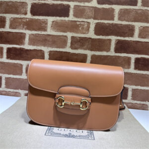 Gu.cci Horsebit 1955 Shoulder Bag Brown Leather 602204