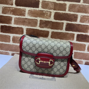 Gucci Horsebit 1955 Shoulder Bag GG Canvas Burgundy 602204