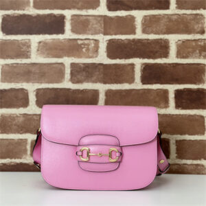 Gucci Horsebit 1955 Shoulder Bag Pink Leather 602204