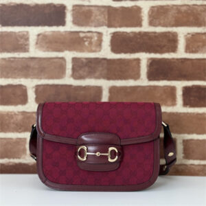 Gucci Horsebit 1955 Shoulder Bag GG Canvas Burgundy 602204