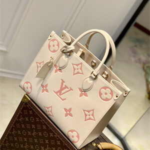 L.V ONTHEGO MM Monogram Empreinte Cream/Pink M21575