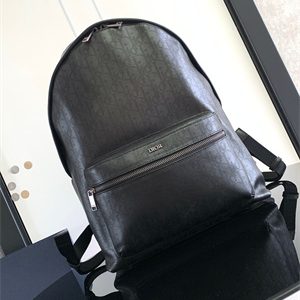 Dior Backpack Black Oblique Calfskin