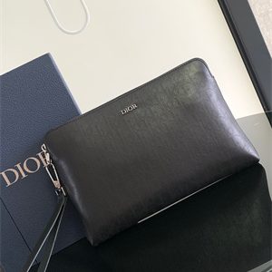 Di.or Pouch Black Oblique Galary Calfskin