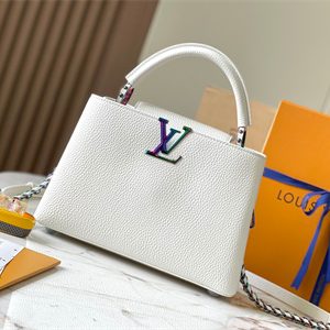 L.V Capucines BB Bag Taurillon Leather White M22054