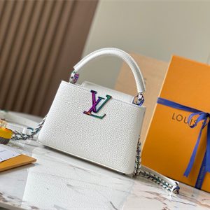L.V Capucines Mini Bag Taurillon Leather White M22606