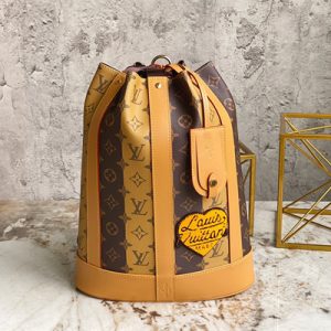 L.V Randonne Backpack  Monogram Stripes Brown Canvas M45968