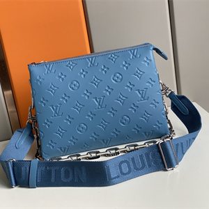 L.V Coussin PM Bag Monogram Embossed Lambskin Grey Blue M57790