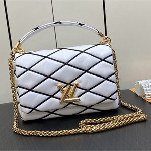 L.V  Go-14 MM Bag Lambskin White/Black M22890