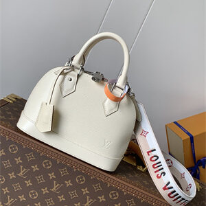 L.V Alma BB Bag EPI Leather White M58706