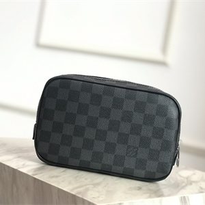 L.V Toilet Pouch PM Damier Graphite N47522