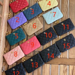 Cha.nel Classic Zipper Coin Purse Lambskin/ Grained Calfskin A50168