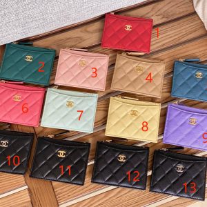 Cha.nel Classic Card Holder Lambskin/ Grained Calfskin A84105