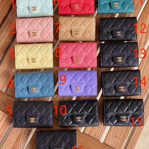 Cha.nel Classic Card Holder  Lambskin/ Grained Calfskin AP0214