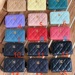 Cha.nel Classic Zipper Card Holder Lambskin/Grained Calfskin AP0216