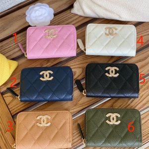 Cha.nel Classic Zipper Card Holder Grained Calfskin AP3045