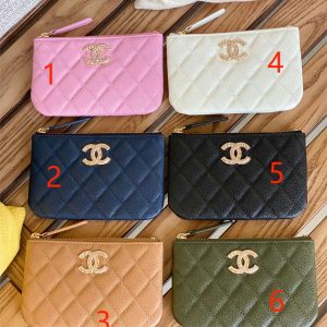 Cha.nel Classic Zipper Coin Purse Grained Calfskin AP3049