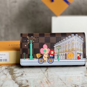 L.V Sarah Wallet Vivienne Holidays Damier Ebene Canvas N63551