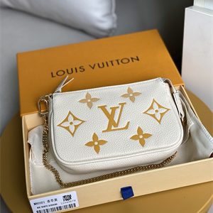 L.V Mini Pochette Accessories Monogram Empreinte Cream/Saffron M80501