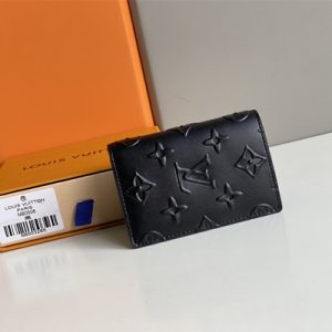 L.V Pocket Organizer Monogram Seal Cowhider Leather Black M80508