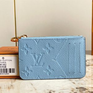 L.V Romy Card Holder Monogram Empreinte Leather Blue M81882