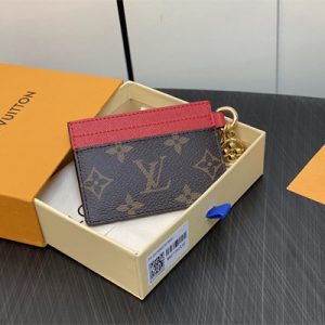 L.V Charms Card Holder Monogram Canvas Red M82739