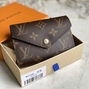 L.V Victorine Wallet Monogram Canvas Inside Dk Red M41938