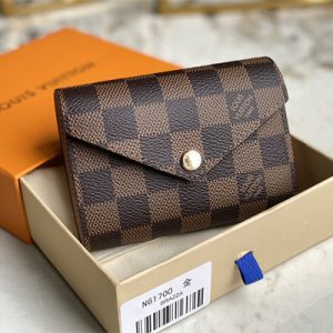 L.V Victorine Wallet Damier Ebene Inside Pink N41700