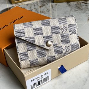 L.V Victorine Wallet Damier Azur Inside Pink N41938