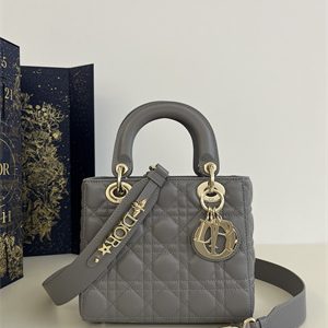 CD Small Lady Di.or My ABCDior Bag Cannage Lambskin Gold Tone Metal Taupe