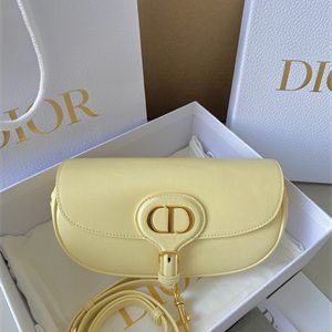 CD Di.or Bobby East-West Bag Box Calfskin Pale Yellow