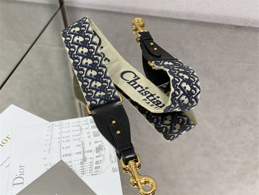 CD Large Di.or Bobby Bag Amber Box Calfskin With Blue Di.or Oblique Emb Shoulder Strap - Image 7