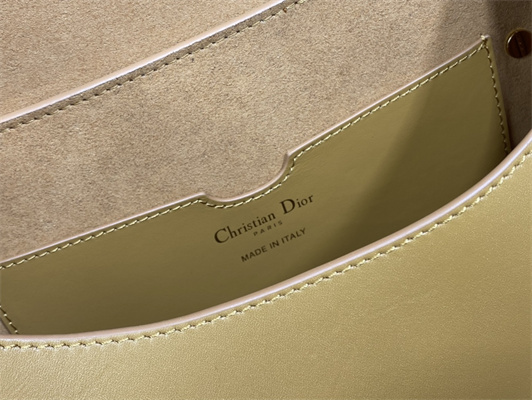 CD Large Di.or Bobby Bag Amber Box Calfskin With Blue Di.or Oblique Emb Shoulder Strap - Image 9