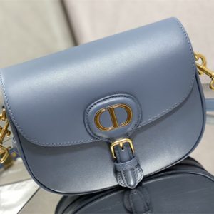 CD Medium Di.or Bobby Bag Box Calfskin Antique Blue