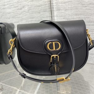 CD Medium Di.or Bobby Bag Box Calfskin Black