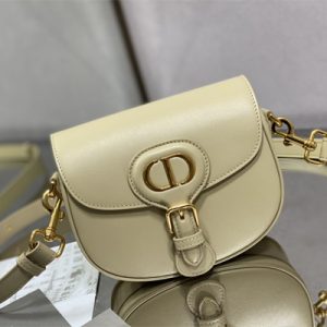 CD Small Di.or Bobby Bag Box Calfskin Sand-Colored