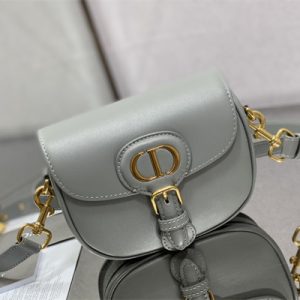 CD Small Di.or Bobby Bag Box Calfskin Stone Grey