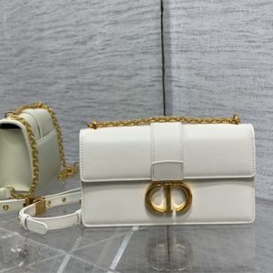 CD 30 Montaigne East-West Bag With Chain Latte Calfskin