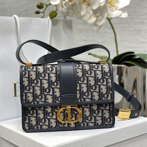 CD Small 30 Montaigne Bag Blue Oblique Jacquard