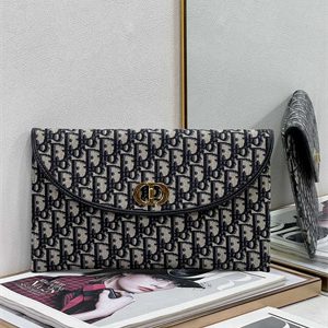 CD 30 Montaigne Avenue Pouch with Flap Blue Dior Oblique Jacquard