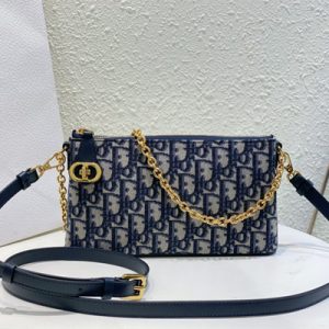 CD Miss Dior Midi Bag Blue Oblique Jacquard