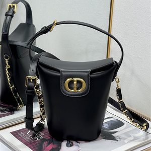 CD 30 Montaigne Amber Mini Bucket Bag Box Calfskin Black