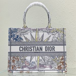 CD Medium Book Tote R??ve d'Infini Embroidery Grey