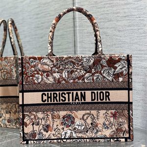 CD Medium Book Tote Jardin Magique Embroidery Pink