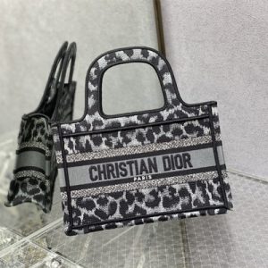 CD Mini Book Tote Black Multicolor Mizza Embroidery