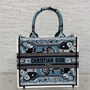 CD Small Book Tote Butterfly Bandana Embroidery Blue Multicolor