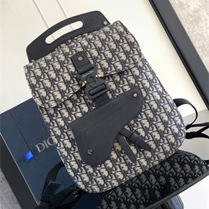 Di.or Gallop Backpack Beige and Black Oblique Jacquard