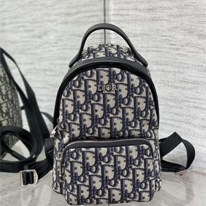Di.or Kid's Mini Rider Backpack Beige and Blue Oblique Jacquard